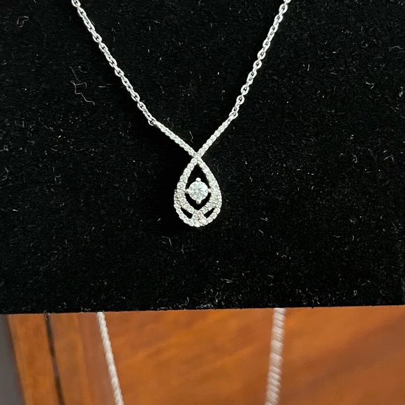 Sterling Silver Love Intwined Diamond Necklace - Picture 3 of 4